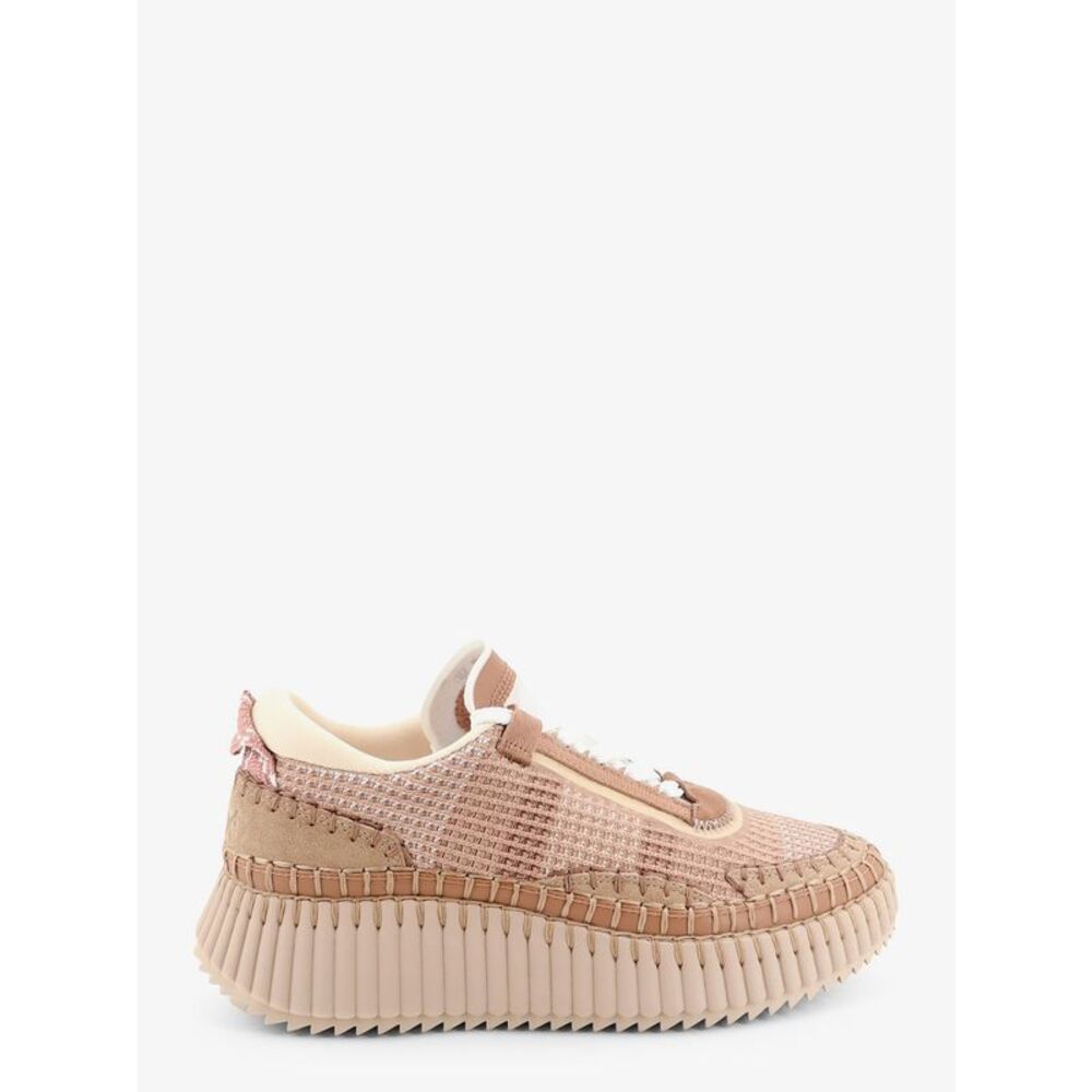 Chloe' Women Nama Low-Top Sneakers In Mesh With Suede Inserts